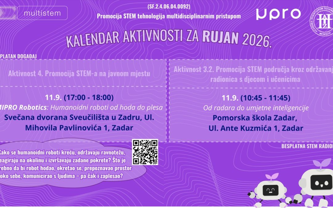 Projekt MULTI-STEM: Kalendar aktivnosti za rujan 2026.