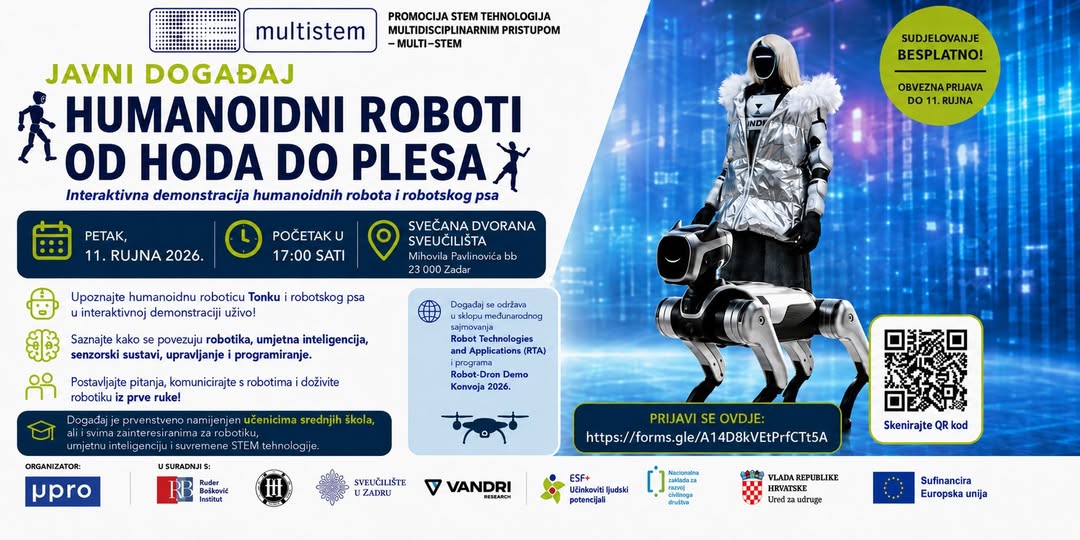 Javni događaj u sklopu projekta MULTI-STEM: „Humanoidni roboti od hoda do plesa!“