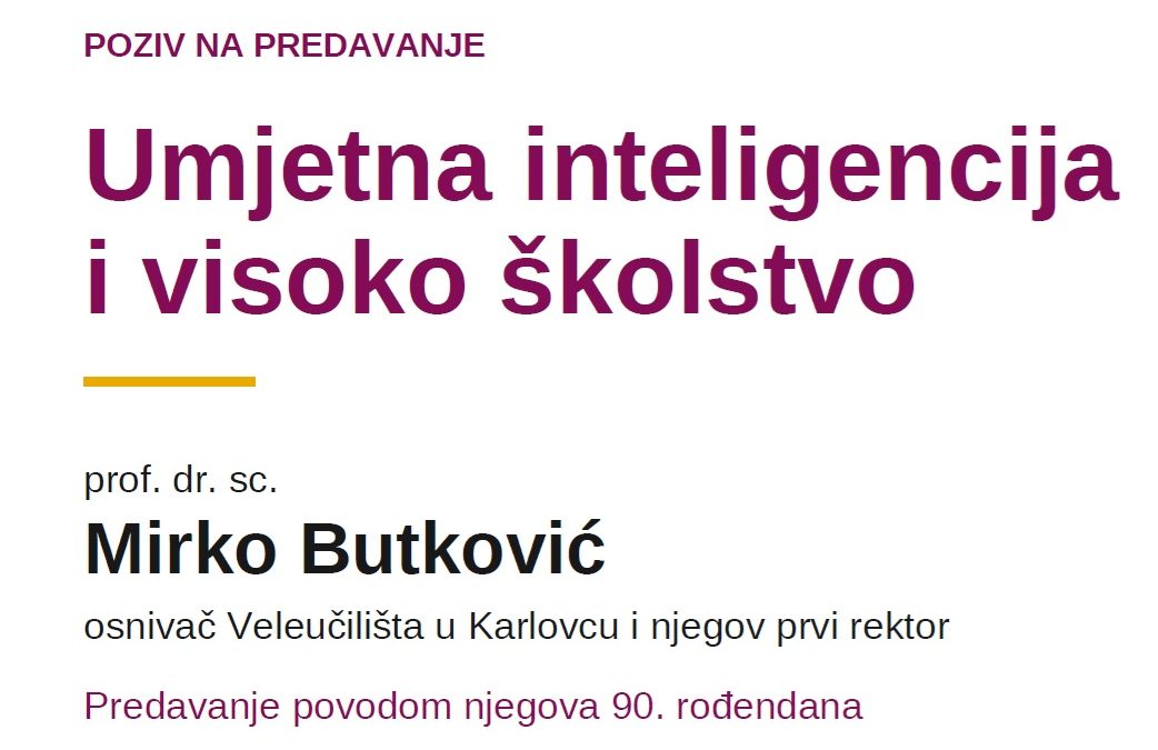 Predavanje prof. dr. sc. Mirka Butkovića, člana emeritusa Odjela strojarstva i brodogradnje